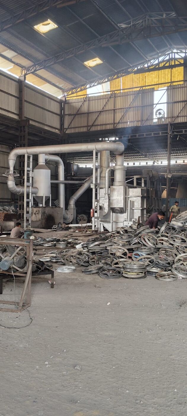 Rincaro Alloys plant shed with furnace and ducting